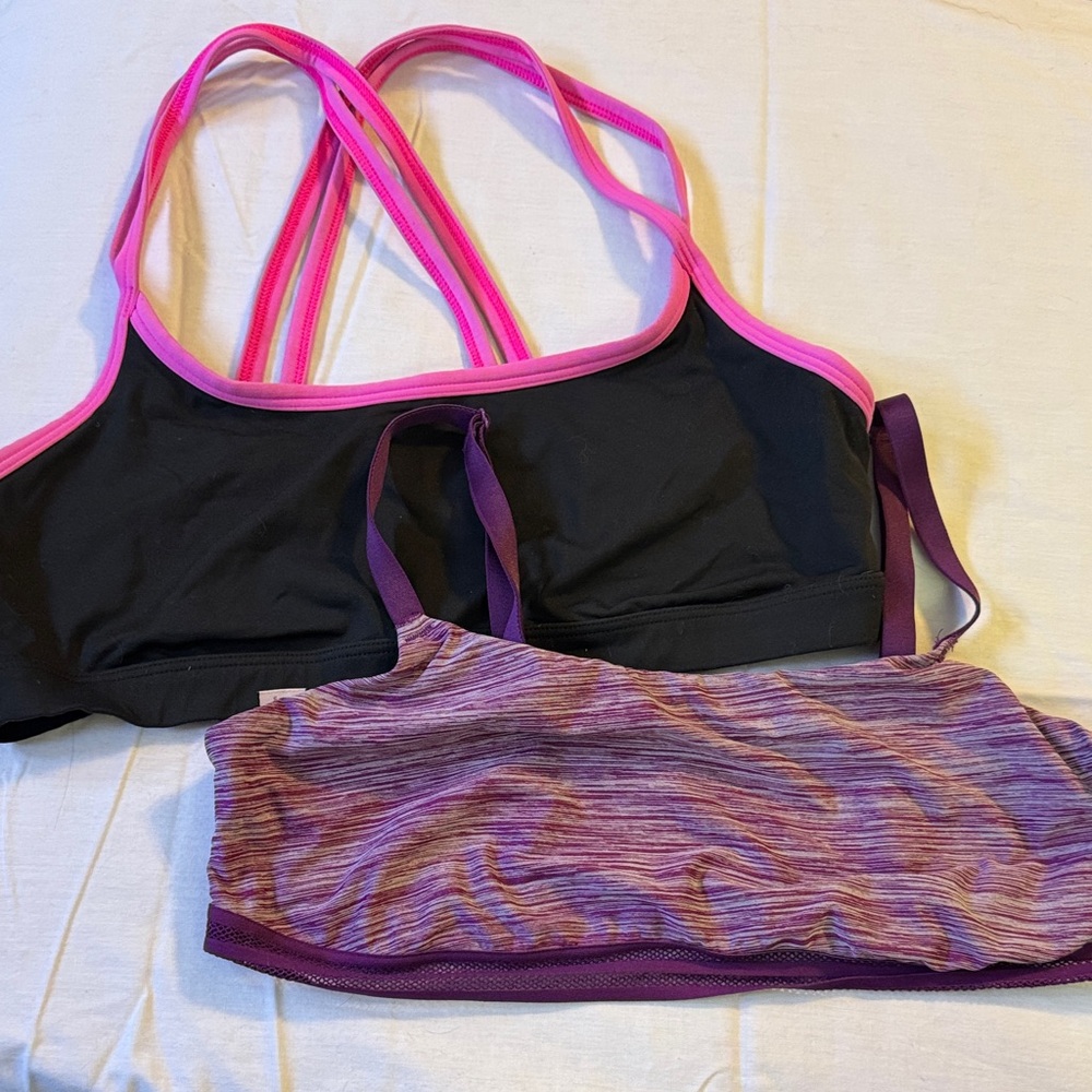 Victoria‎ Secret Large Vibrant Pink and Purple Sports Bras